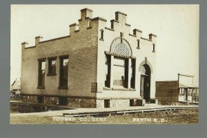 Perth NORTH DAKOTA RPc1910 MAIN STREET Towner Co. Bank GHOST TOWN nr Rolla Cando