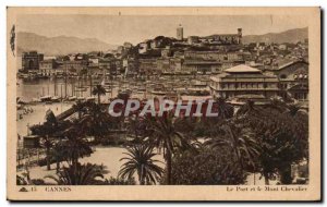 Old Postcard Cannes Harbor and Mount Knight