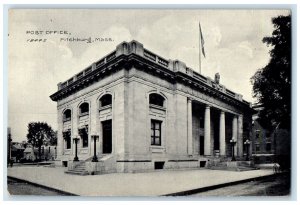 c1910 Post Office Exterior Building Fitchburg Massachusetts MA Vintage Postcard
