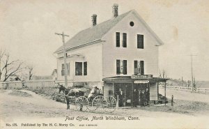 North Windham CT Post Office Delyon Store Horse & Wagon Postcard