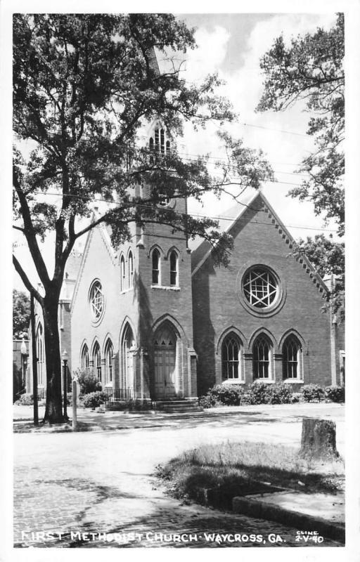 Waycross Georgia First Methodist Church Real Photo Antique Postcard K11113