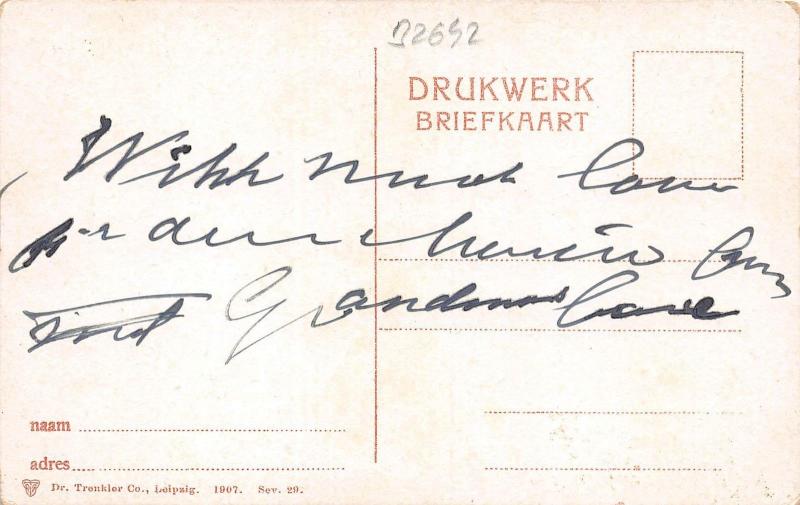 B2642 Netherlands Scheveningsche Kleederdracht PPC 1907 front/back scan