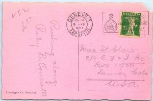 1925 Geneva Switzerland Eaux-Vives RARE Schnaps Race Poison Cancel Alcohol A353