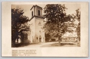 Cambridge MA Christ Church And Rectory Oldest Built 1761 Real Photo Postcard V27