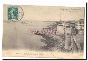Brest Old Postcard The shooting Rade du Chateau