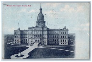 1910 Michigan State Capitol Exterior Building Monument Lansing Michigan Postcard