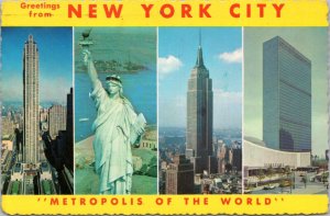 Postcard NY Greetings from New York City Metropolis of the World