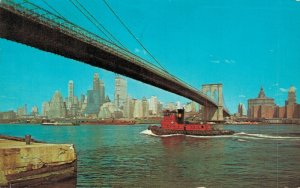 USA New York City Brooklyn Bridge Vintage Postcard 07.28