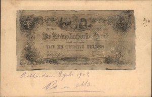 Netherlands Money Currency Bills Printed on c1900 Used Postcard