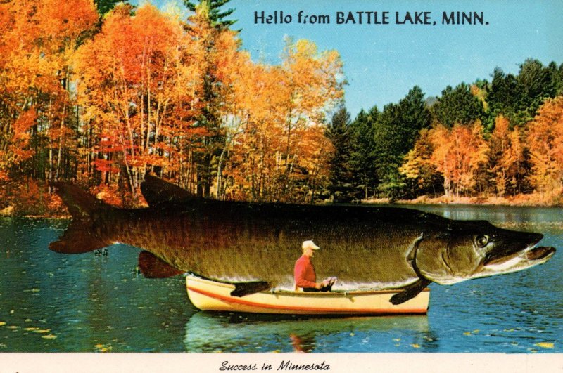 Greetings From Battle Lake,MN Exaggerated Fish BIN