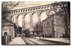 Old Postcard Roquefavour Aqueduct Train