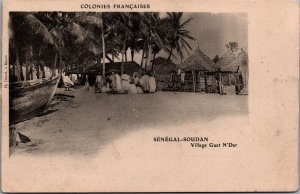 Senegal Soudan Colonies Francaises Village Guet NDar Sudan Natives Postcard C109