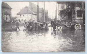 Columbus Ohio OH Postcard Cols O Flood Chicago Avenue 1913 Posted Antique