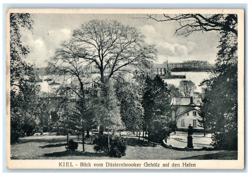 1928 View From Dusternbooker Geholz To The Port Of Kiel Germany Postcard