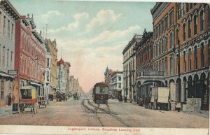 LOGANSPORT , Indiana , 1900-10s ; Broadway looking East