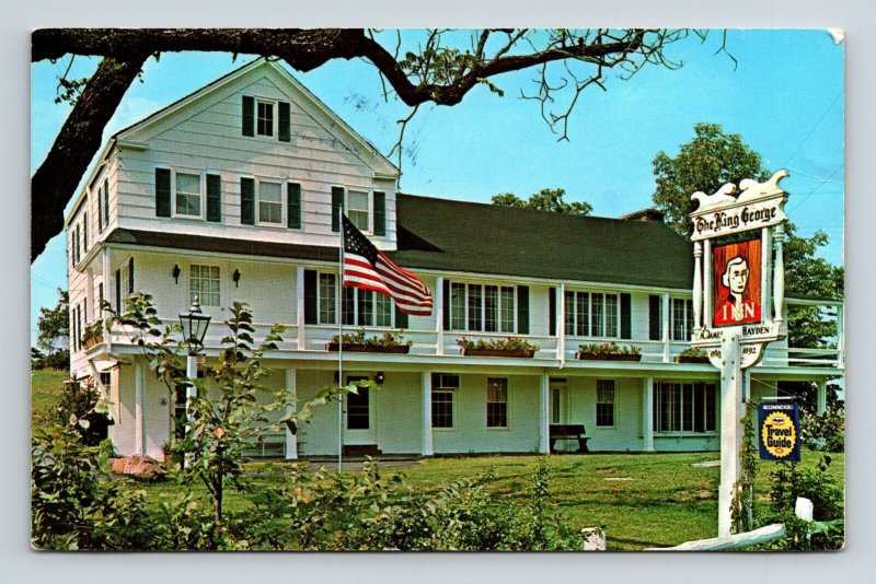 Mount Bethel New Jersey King George Inn American Flag Historical PM Postcard 