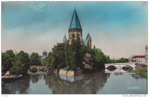 RP; Tinted, METZ, Moselle, France; Le Temple Protestant, Bridge, 1950s