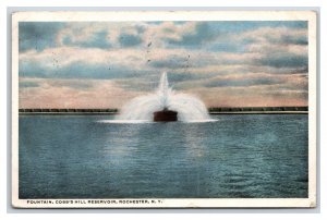 Cobb's Hill Reservoir Fountain Rochester New York  NY WB Postcard H22