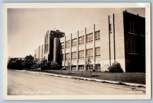 c1950s Shelby High School Building Shelby Montana MT RPPC Photo Vintage Postcard