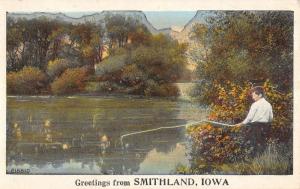 Smithland Iowa Scenic Waterfront Greeting Antique Postcard K88718