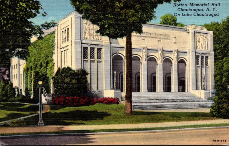 New York Chautauqua Norton Memorial Hall On Lake Chautauqua 1954 Curteich