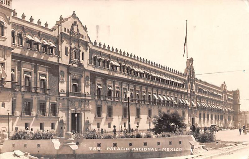 Palacio Nacional Mexico Tarjeta Postal 1936, Real Photo 