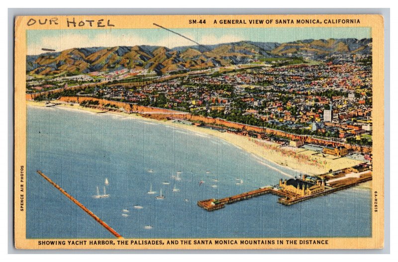 General Aerial View Of Santa Monica California Postcard