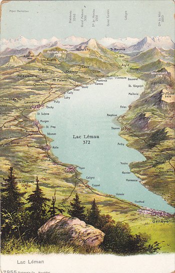 Switzerland Lac Leman Lake Geneva Totalansicht