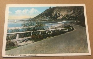 VINTAGE UNUSED .01 POSTCARD ON THE COAST HIGHWAY, CAL.