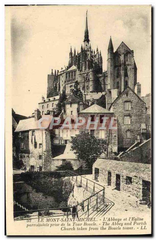 Old Postcard Mont Saint Michel L & # & # 39Abbaye And 39Eglise