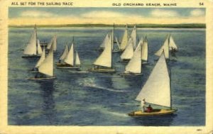 Sailing Race - Old Orchard Beach, Maine ME Postcard