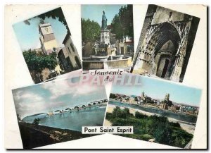 Modern Postcard Pont Saint Esprit Gard Belfry New Bridge Fountain Church navi...