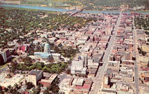 State capital and downtown area Aerial view Topeka Kansas