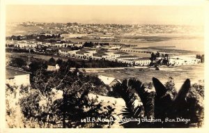 WW2 Era, Real Photo, RPPC, San Diego CA, Naval Training Station, Old Postcard