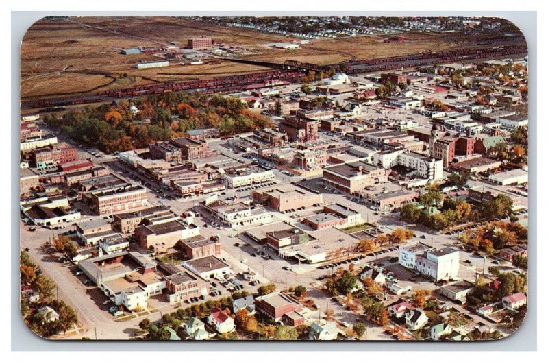 Aerial View Business Section Lethbridge Alberta Canada UNP Chrome Postcard S15