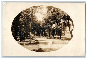 1909 Street View Amboy Lee Center Illinois IL RPPC Photo Posted Antique Postcard