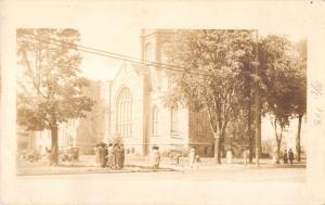 Detroit Michigan Church Exterior Real Photo Antique Postcard K106343