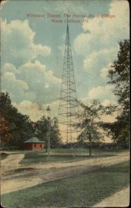 State College PA Wireless Tower c1910 Postcard