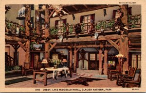 Linen Postcard Lobby at Lake McDonald Hotel in Glacier National Park, Montana