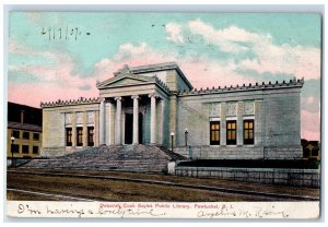 1907 Deborah Cook Sayles Public Library Pawtucket Rhode Island RI Postcard