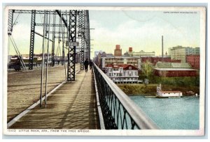 c1920 Little Rock Arkansas Free Bridge Exterior View River Lake Vintage Postcard