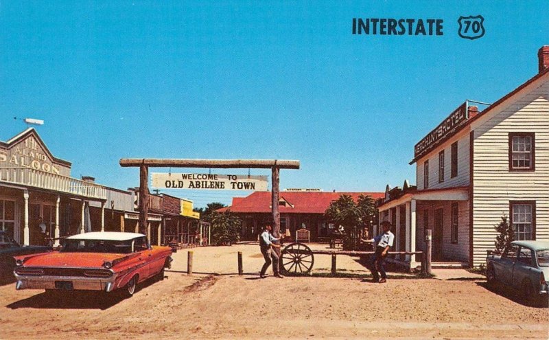 OLD ABILENE TOWN Kansas Roadside Alamo Saloon c1960s Chrome Vintage Postcard