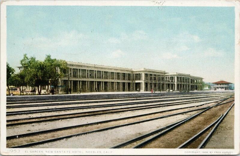 El Garces New Santa Fe Hotel Needles CA Ashfork RPO c1909 Postcard E40 