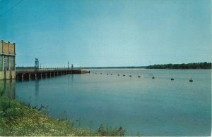 Crisp County Electric Power Dam, Flint River Lake Blackshear Cordele GA Postcard