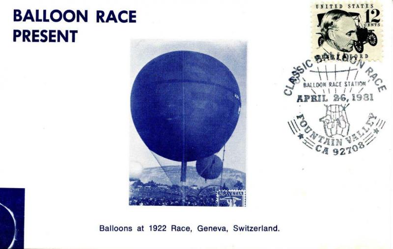 Balloons at 1922 Race, Geneva, Switzerland