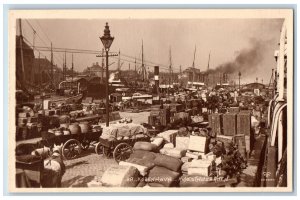 Copenhagen Denmark Postcard Sack Barrell in Horse Carriage c1910 RPPC Photo