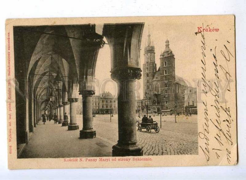 192536 POLAND KRAKOW Virgin Mary Church Vintage postcard