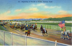 [Curteich] US California Salinas - Beginning Of Parade At Rodeo