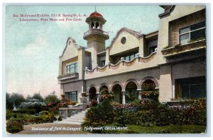 1909 Residence Paul De Longpre Winter Hollywood California CA Vintage Postcard