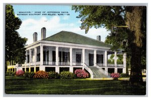 Gulfport Biloxi Mississippi Beauvoir Home Of Jefferson Davis Postcard 